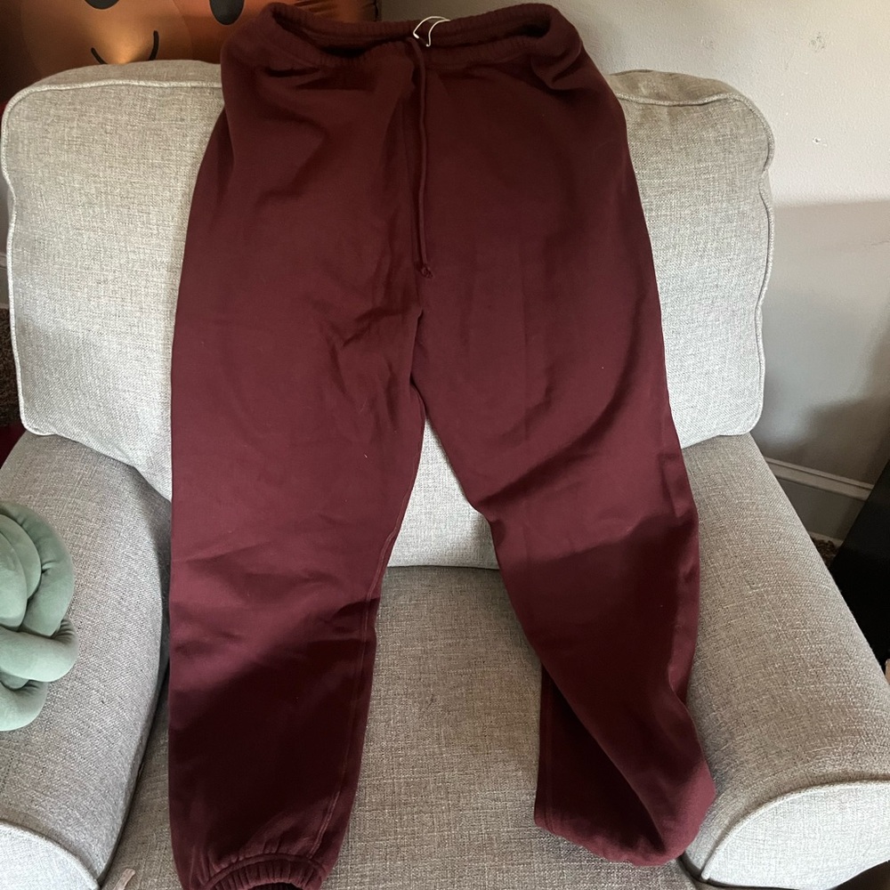 Skims cotton fleece joggers oxblood